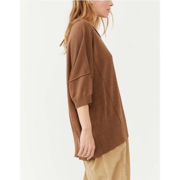 Free People Work From Home Women Pullover Sweater Top Mushroom Small - Picture 4 of 12